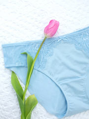 Light blue lace seamless underwear for women