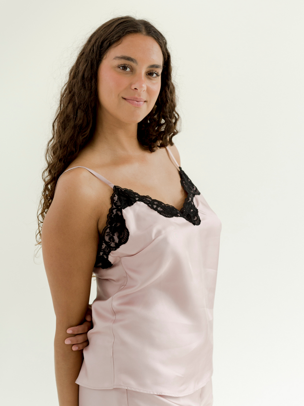 soft lace cami with French lace detail 