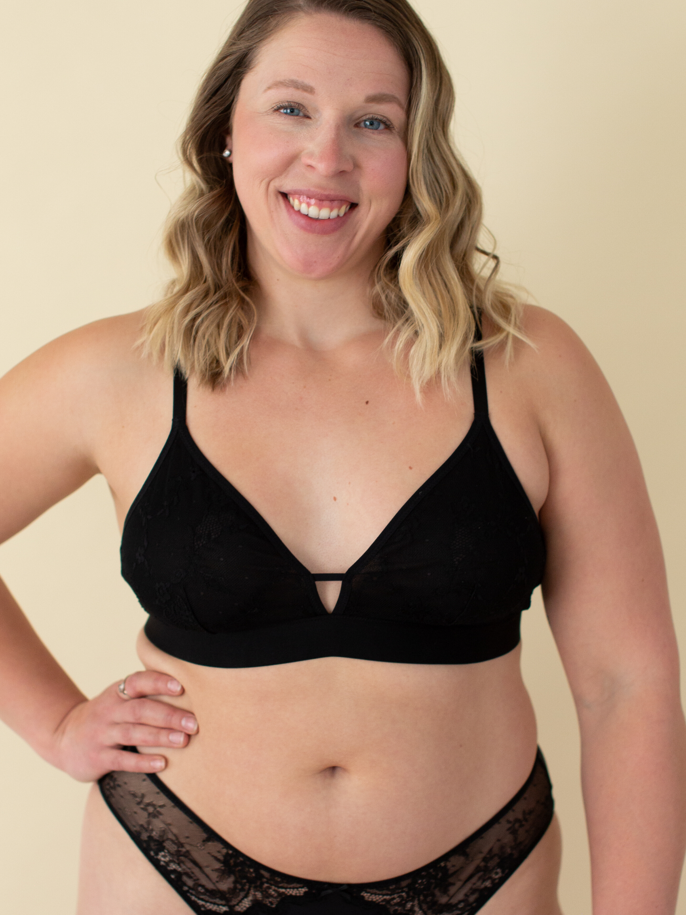 RQYYD Reduced Lace Wireless Bra, Comfortable Full-Coverage