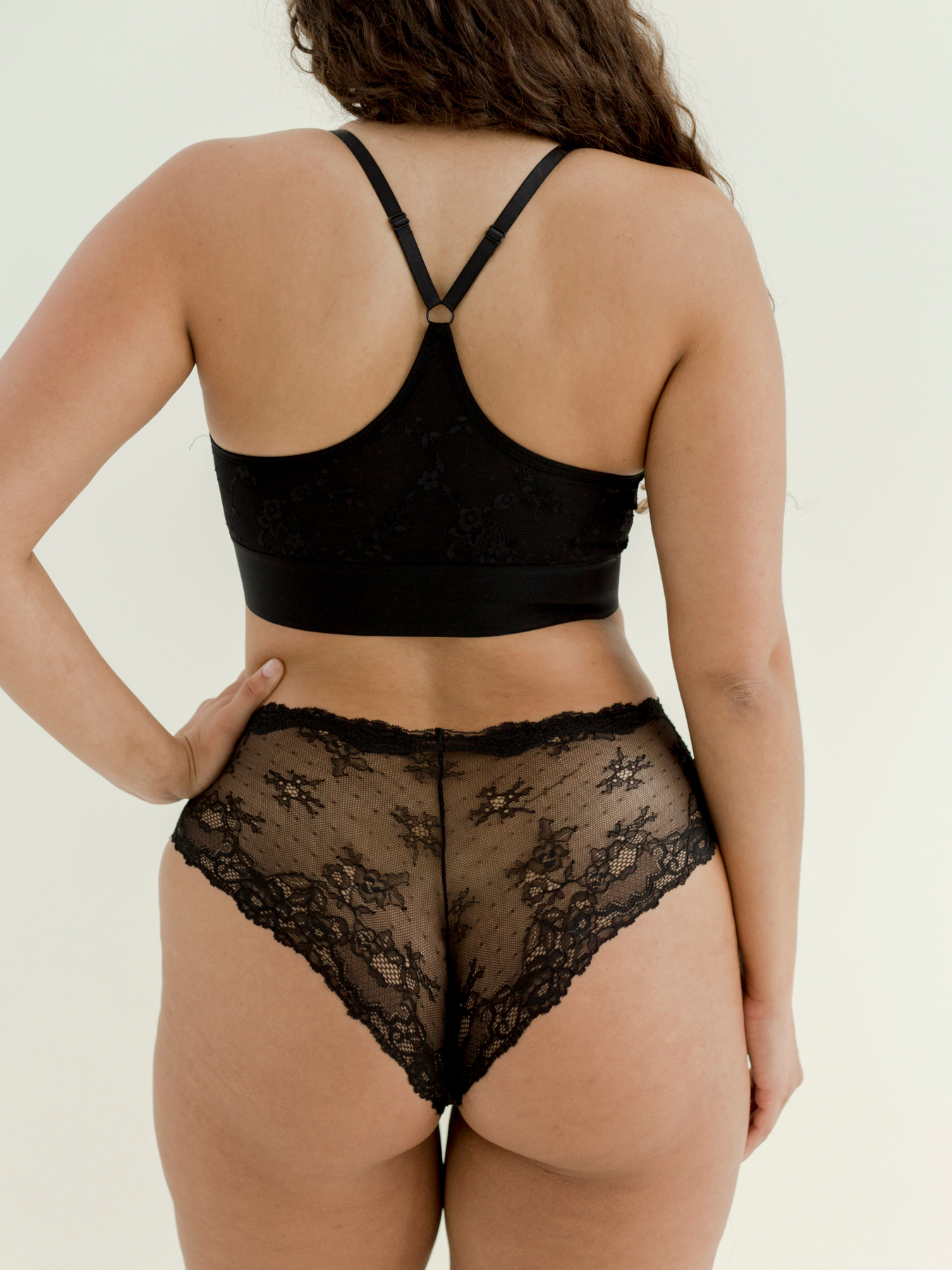 UCA Lingerie Black Elegant Sexy Underwear, Lace Back Cheeky