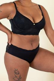 Lace cheeky underwear in black side view
